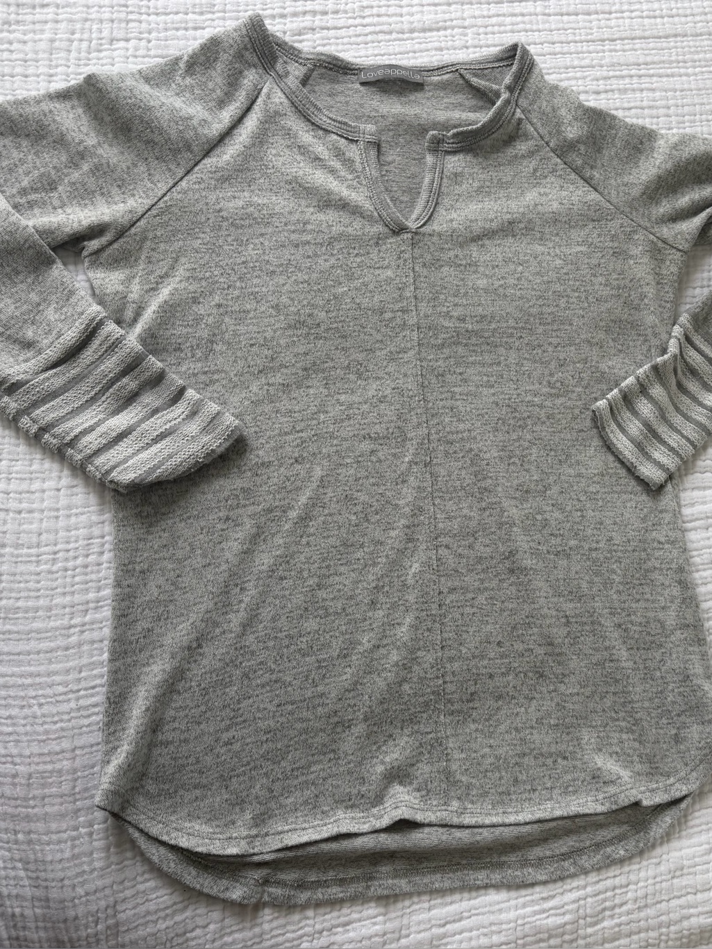 Loveappella Tiffina Knit Top W Embroidered Sleeves